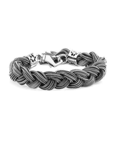 Emanuele Bicocchi Wide Sterling Silver Braided Bracelet