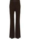 Remain Birger Christensen Solaima Flared Knitted Trousers In Brown