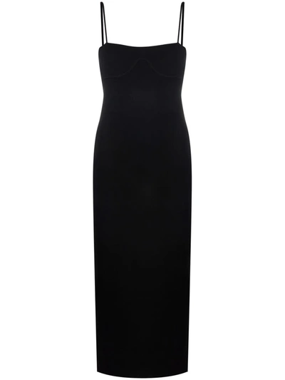 Nanushka Nyoka Sleeveless Ribbed-knit Midi Dress In Black