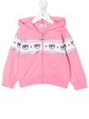 Chiara Ferragni Babies' Pink Sweatshirt With Hood And Print