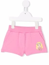 Chiara Ferragni Pink Cotton Shorts With Mascot Print In Pink