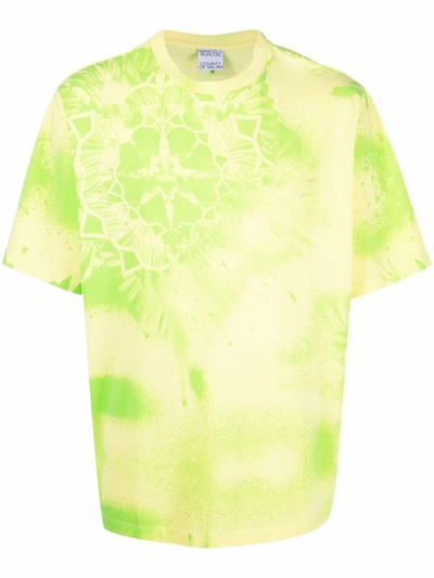 Marcelo Burlon County Of Milan Kaleidoscope Wings Print T-shirt In Green Lime