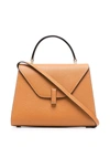 VALEXTRA FOLDOVER LEATHER TOTE BAG