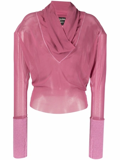 Pre-owned Jean Paul Gaultier 2000s Contrast-cuff Blouse In Pink