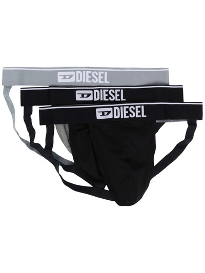 Diesel Colour-block Boxer Shorts In Black