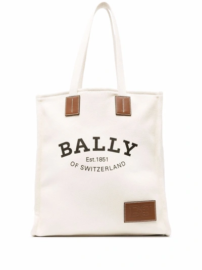 Bally Crystalia Logo-print Tote Bag In Neutrals
