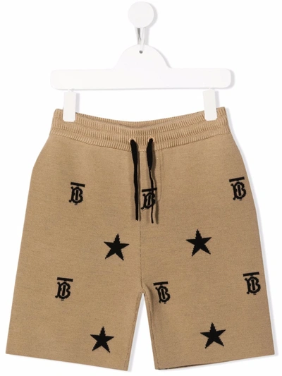 Burberry Boys' Star Monogram Wool Blend Shorts - Big Kid In Beige