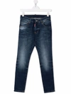 Dsquared2 Teen Mid-rise Skinny Jeans In Blue