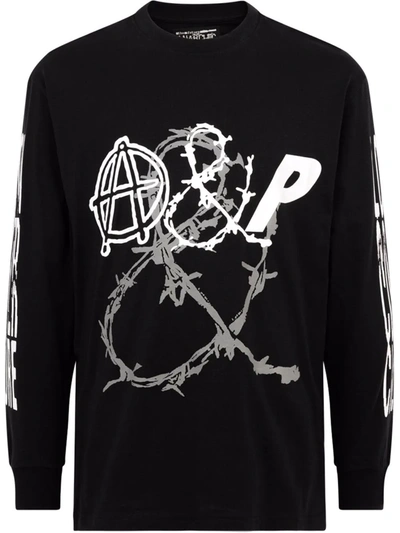 Palace X Anarchic Adjustment Counter Couture Long-sleeve Sweatshirt In Black