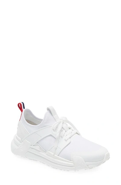 Moncler Lunarove Rubber And Leather-trimmed Neoprene Trainers In White