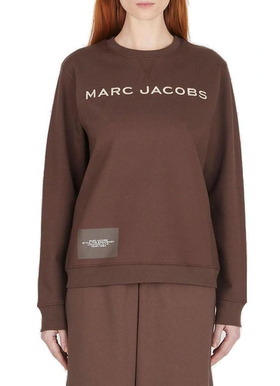 Marc Jacobs Cotton Sweatshirt With Logo In Brown