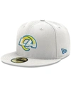 NEW ERA MEN'S WHITE LOS ANGELES RAMS OMAHA 59FIFTY FITTED HAT