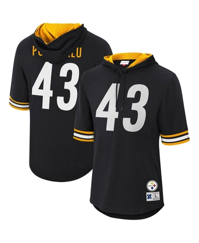 Mitchell & Ness Men's Troy Polamalu Black Pittsburgh Steelers Retired Player Mesh Name And Number Hoodie T-shirt