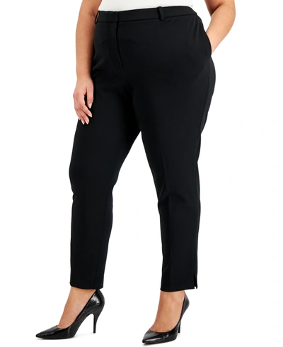 Alfani Plus & Petite Plus Size Curvy-fit Tummy Control Slimming Bootcut Pants, Created For Macy's In Black