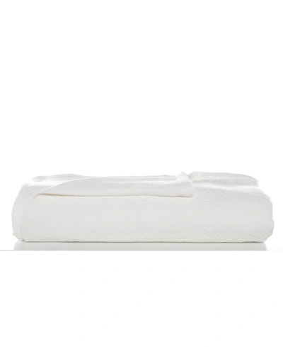 Eddie Bauer Herringbone Twin Blanket Bedding In White