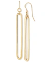 Macy's Polished Oblong Drop Earrings In 14k Gold In Gold