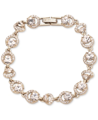 Givenchy Rose Gold-tone Stone & Crystal Circles Link Bracelet In Dark Pink