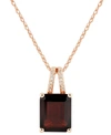 Macy's Citrine (3 Ct. T.w.) & Diamond Accent 18" Pendant Necklace In 14k Gold (also Available In Garnet And In Garnet