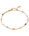 Kendra Scott 14k Gold-plated Color Heart Adjustable Link Bracelet In Multi