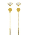 ESSENTIALS GOLD PLATED 2-PIECE V BAR DROP POST EARRINGS SET