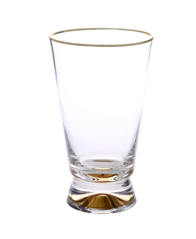 Classic Touch Set Of 6 Tumblers With Base And Rim In Gold