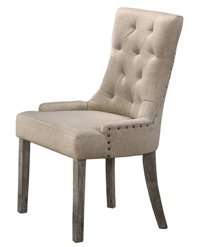 Best Master Furniture Crystal Tufted With Nailheads Dining Chair, Set Of 2 In Brown