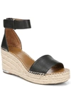Franco Sarto Clemens Espadrille Wedge Sandals In Black Leather
