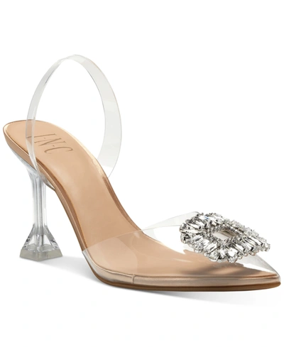 Inc International Concepts Scienna Vinyl Slingback Pumps, Created For Macy's In Clear Vinyl