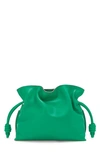 Loewe Mini Flamenco Leather Clutch In Jungle Green