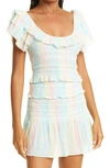 Loveshackfancy Camilla Smocked Skirt In Multi Horizon Hand Dye