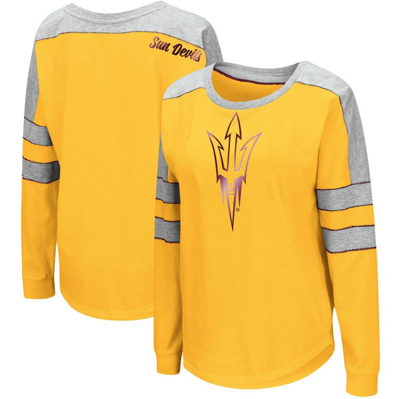 Colosseum Women's  Gold Arizona State Sun Devils Trey Dolman Long Sleeve T-shirt