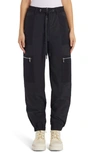 Moncler Drawstring Zip Trousers In 999 Black