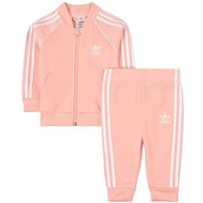 Adidas Originals Kids' Logo Tech Recycled Track Jacket & Trousers In Pink