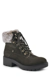 White Mountain Deserve Faux Fur Hiker Boot In Army/fabric