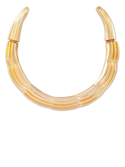 Pre-owned Susan Caplan Vintage 1980s Alexis Kirk Choker Necklace In Gold