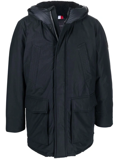 Tommy Hilfiger Rockie Waxed Parka Coat In Blue