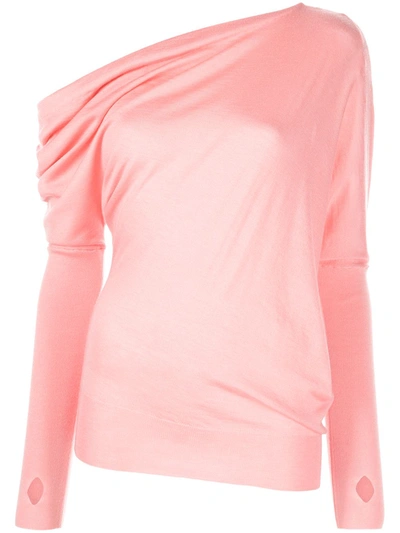 Tom Ford One-shoulder Asymmetric Jumper In Pink