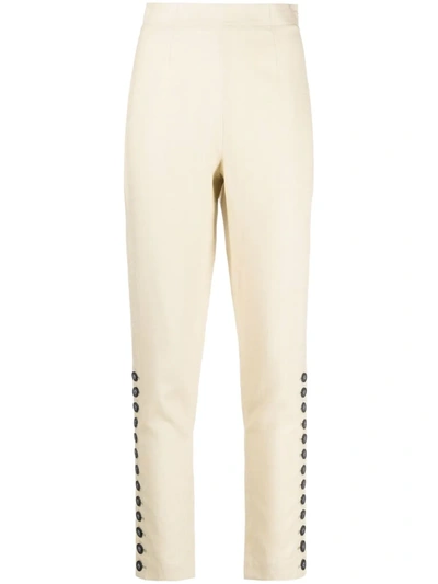 Pre-owned Jean Paul Gaultier 2000s Button-detail Trousers In Neutrals