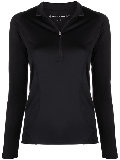 Perfect Moment Back-seam Thermal Top In Black