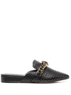 Kurt Geiger Womens Black Chelsea Stud-embellished Leather Mules 3 In Black