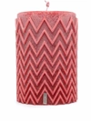 Missoni Chevron Cylindrical Candle In Red