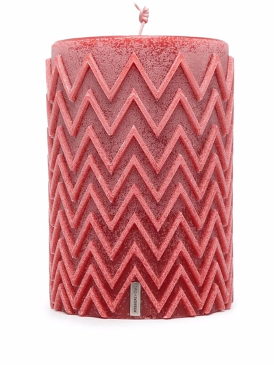 Missoni Chevron Cylindrical Candle In 红色