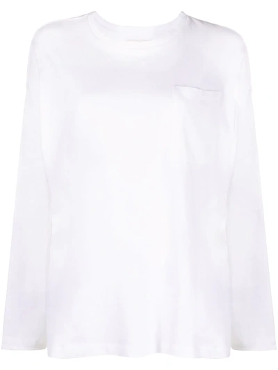 Khaite The Imogen Patch-pocket Jersey Top In White