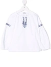Il Gufo Embroidered Tunic Top In White