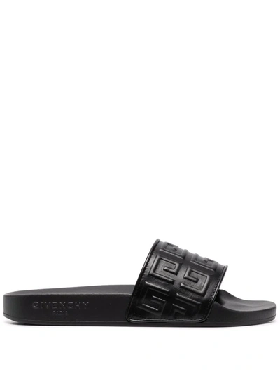 Givenchy 4g Strap Slip-on Slides In Black