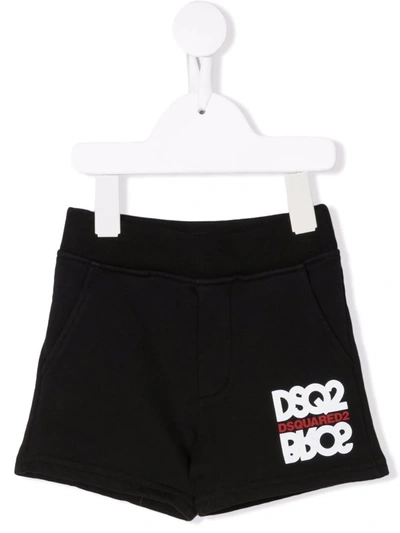 Dsquared2 Babies' Logo-print Track Shorts In Black