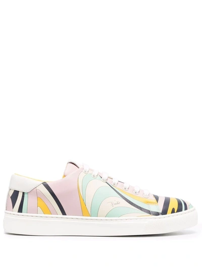 Emilio Pucci Vortici-print Trainers In Pink