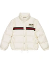 Gucci Padded Nylon Bomber Jacket With Web In White