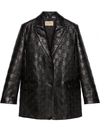 GUCCI EMBOSSED GG LEATHER BLAZER