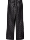 Gucci Gg-embossed Leather Suit Trousers In Black